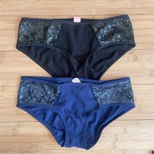 2 VS Cotton Sequin Hiphugger Panties